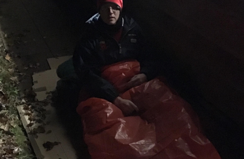 Michael sleeping out