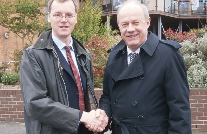 Michael Tomlinson with Justice Minister Damian Green