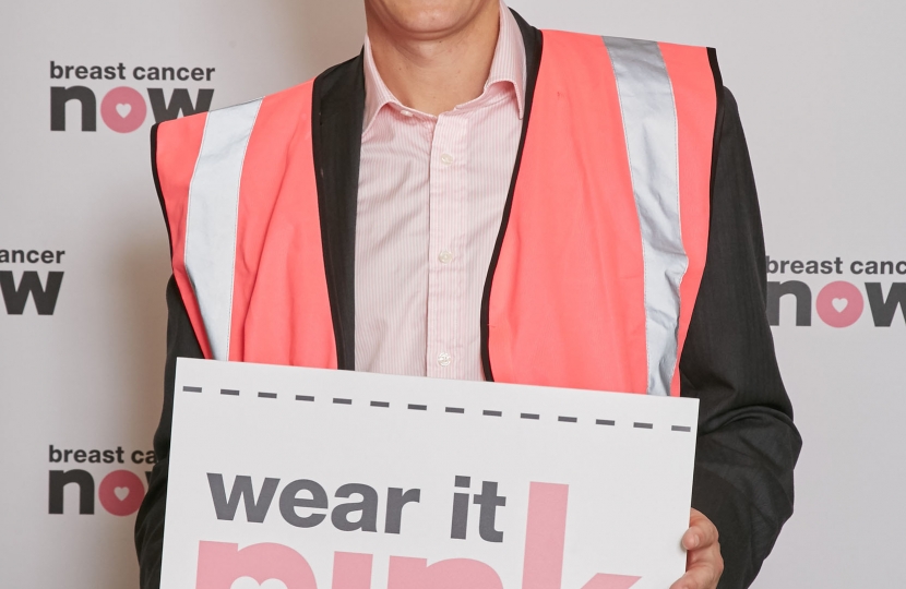 Michael supporting the Breast Cancer Now Campaign