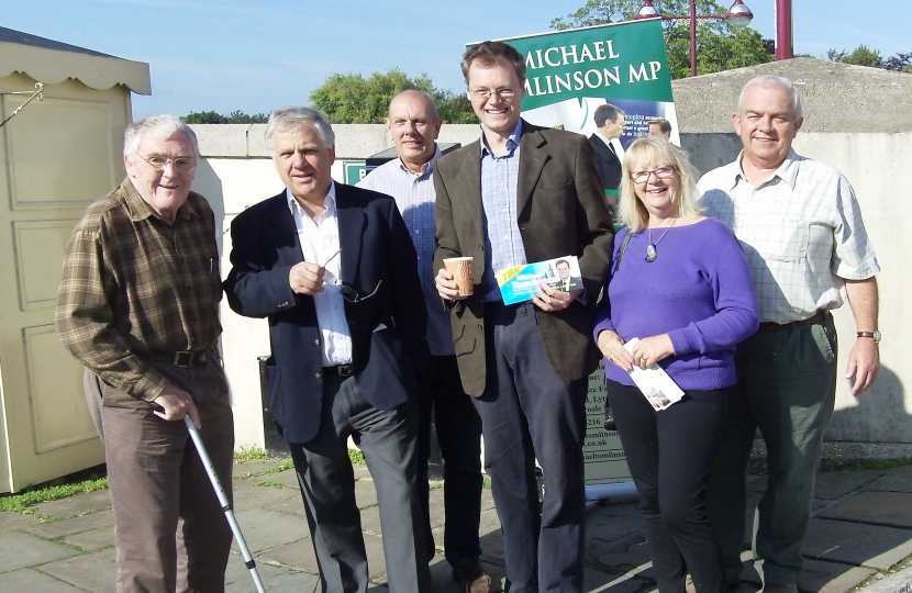 Michael with local councillors in Wareham