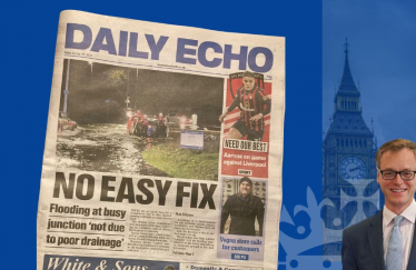 Newspaper about flood